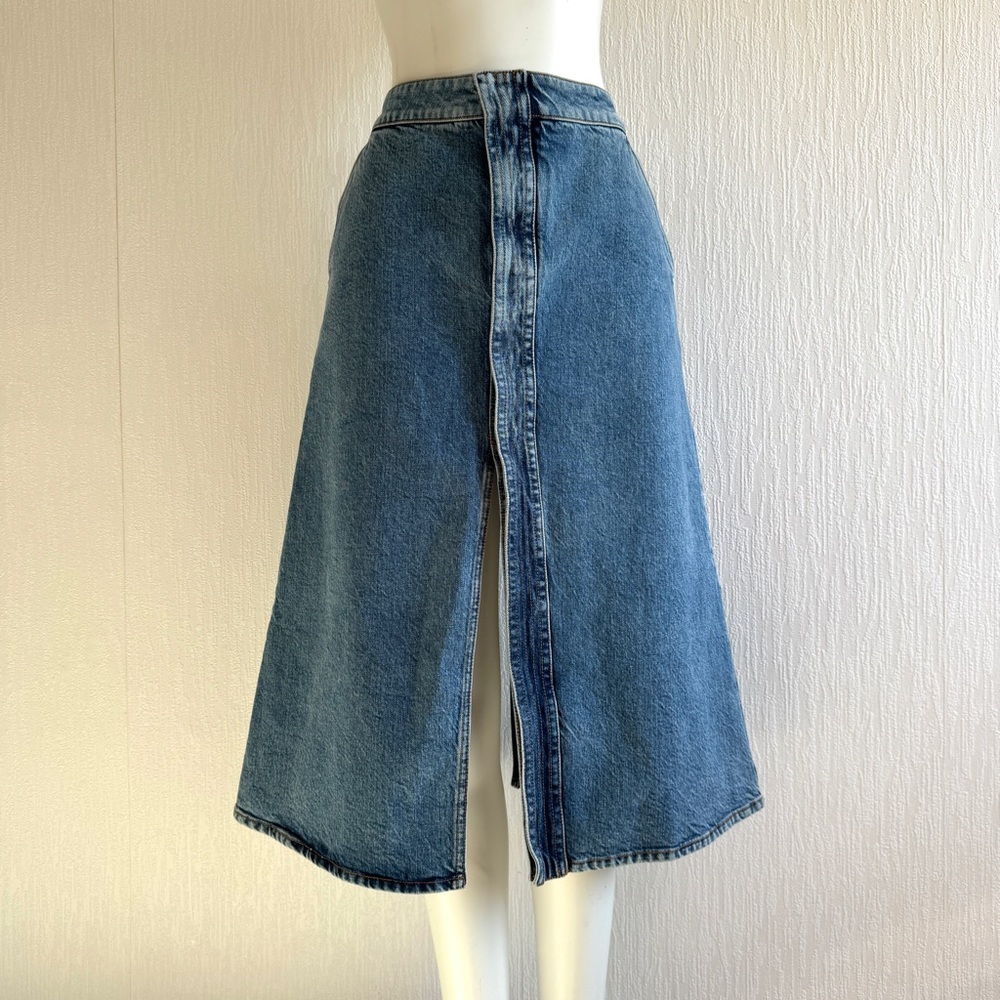 Stella McCartney A Line Denim Midi Skirt